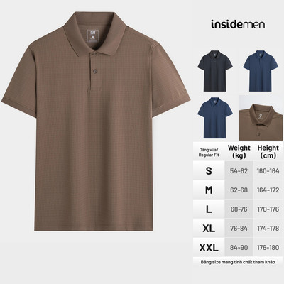 Áo Polo Nam Insidemen Regular Fit tay ngắn Polyamide mềm mại IPS215AS0