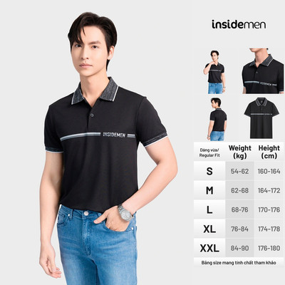Áo Polo Nam tay ngắn Insidemen Dáng Slim Fit Ôm Vừa Recycle Polyester thân thiện môi trường IPS126AS2