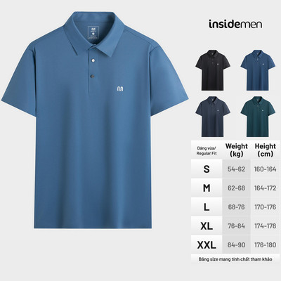 Áo Polo Nam Tay Ngắn Insidemen Regular Fit Thiết Kế Basic Co Giãn Nhẹ IPS219AS0