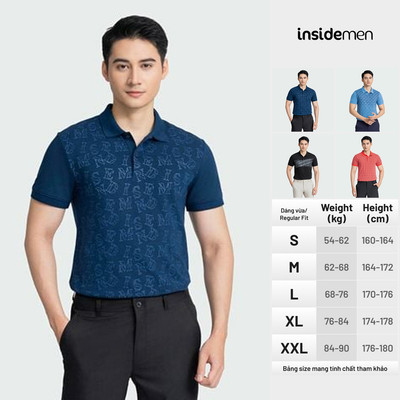 Áo Polo Tay Ngắn Nam INSIDEMEN Họa Tiết Basic IPS001AZ