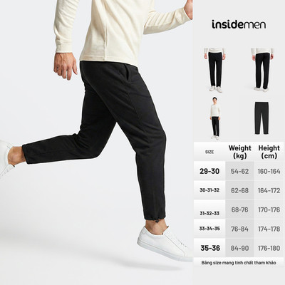 Quần Dài Gió Nam Đen Insidemen Regular Fit  Chống Gió, Bền Bỉ IWP030EDP01