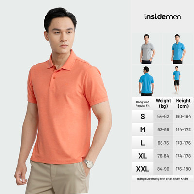 Áo Polo Nam INSIDEMEN Tay Ngắn Cổ Bẻ Trẻ Trung Regular Fit IPS022S3