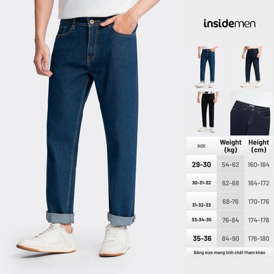 Quần Jeans Dài Nam INSIDEMEN Dáng Suông Nhẹ Form Regular Fit IJN0480Z