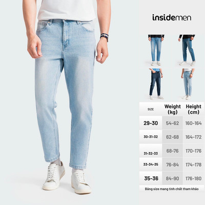 Quần Jeans Dài Nam INSIDEMEN Dáng Ôm Vừa IJN0410Z