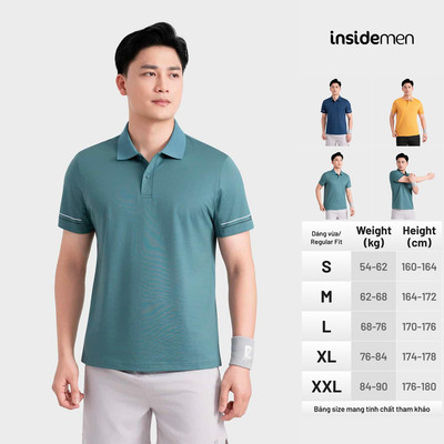 Áo Polo nam ngắn tay Insidemen dáng Regular Smart Casual Co Giãn Mềm Mịn trẻ trung, năng động IPS125MAH0