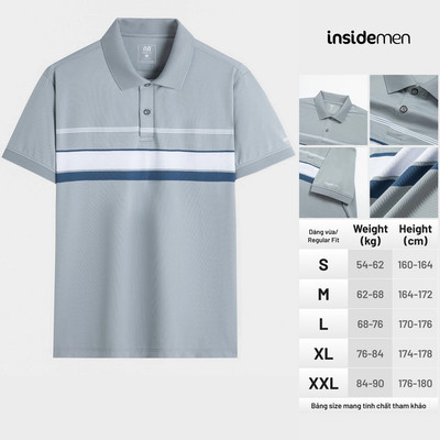 Insidemen Áo Polo Nam Regular Fit Phong cách lịch lãm, trẻ trung IPS020AS2