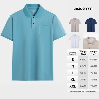 Áo Polo Nam Insidemen Regular Tay ngắn, Trẻ Trung, Năng động màu sắc tươi sáng IPS191AS0