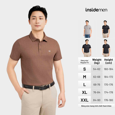 Áo Polo Nam Jacquard Regular Fit Chất Liệu Co Giãn Thoáng Mát, Phong Cách Lịch Lãm IPS083MAH0