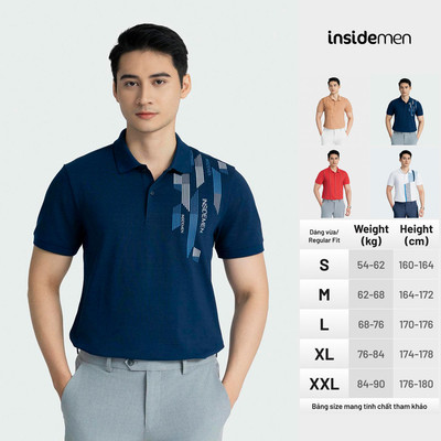 Áo Polo Nam INSIDEMEN Tay Ngắn Cổ Bẻ Họa Tiết Trẻ Trung Regular fit IPS003AZ