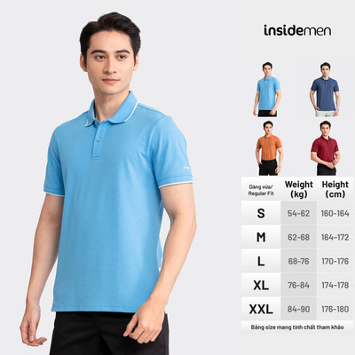 Áo Polo Nam INSIDEMEN cotton thoáng mát thấm hút ít nhăn Tay Ngắn IPS040S3