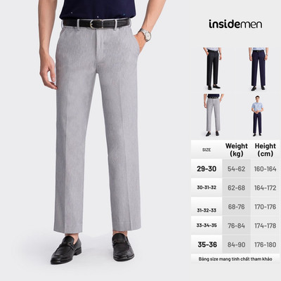 Quần âu nam INSIDEMEN cạp tăng đơ co giãn thoải mái dáng đứng công sở 3 màu basic dễ phối đồ ITR01703