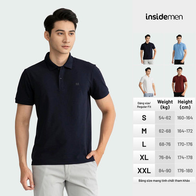 Áo Polo Nam Cổ Bẻ INSIDEMEN basic cotton phong cách trẻ trung chuẩn form nhiều màu IPSR08