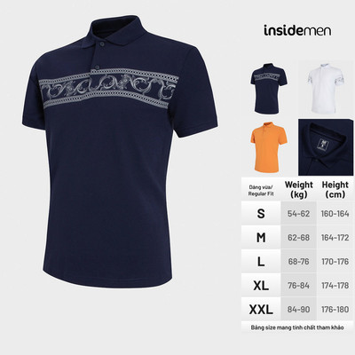 Áo thun nam mắt chim có cổ form chuẩn chất vải Cotton mềm mịn thoáng mát thương hiệu INSIDEMEN IPS005S3