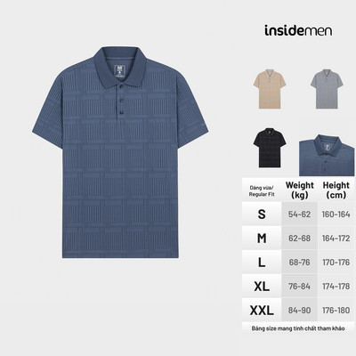 Áo polo nam INSIDEMEN Họa Tiết ngắn tay Regular Fit thoải mái nhẹ nhàng thoáng mát IPS234AS0