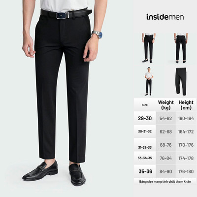 Quần âu INSIDEMEN dáng slim ôm sát, trẻ trung với độ co giãn nhẹ, chất vải thoáng mát, thấm hút mồ hôi tốt ITR02303