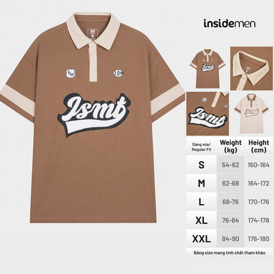 Áo Polo Unisex  INSIDEMEN Form Rộng Cổ Đẹp Chất Cotton Nam Nữ IPS086S3