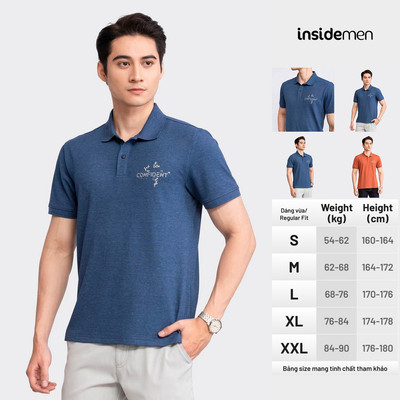 Áo polo nam regular fit INSIDEMEN cao cấp ngắn tay màu sắc độc đáo cực sang trọng IPS038S3