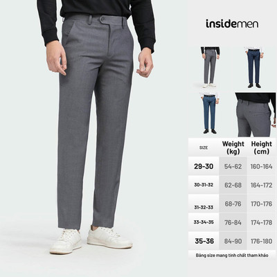 Quần Tây Nam INSIDEMEN Cao Cấp Vải Co Giãn Ít Nhăn Dáng Slim Fit Form Ôm Co Giãn Nhẹ ITR03302