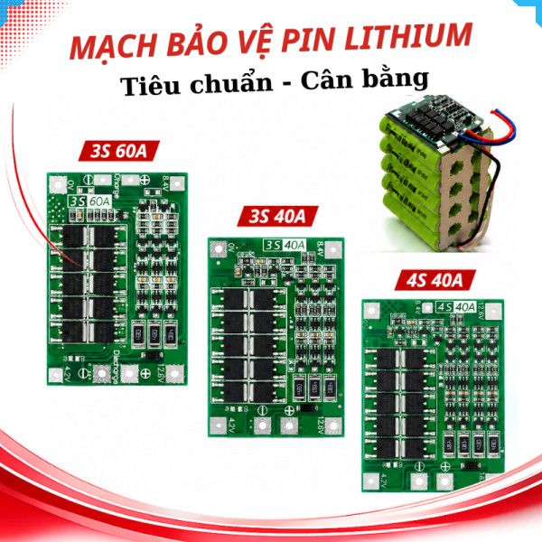 Mạch Sạc Xả Bảo Vệ Pin 3S 4S Lithium 18650 Board BMS Chất Lượng Cao