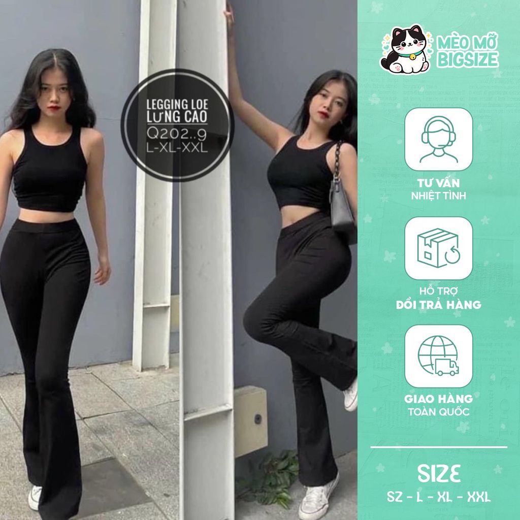 Quần legging loe bigsize_saigon (55-90kg)
