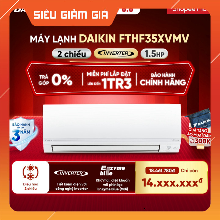 Điều Hòa Daikin Inverter 2 Chiều FTHF35XVMV 1.5HP 12000BTU