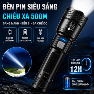có thể sạc lại đèn pin cầm tay siêu sáng IPX4 đèn chiến thuật chống thấmnước trọn đời 908 có thể thu vào và điều chỉnh
