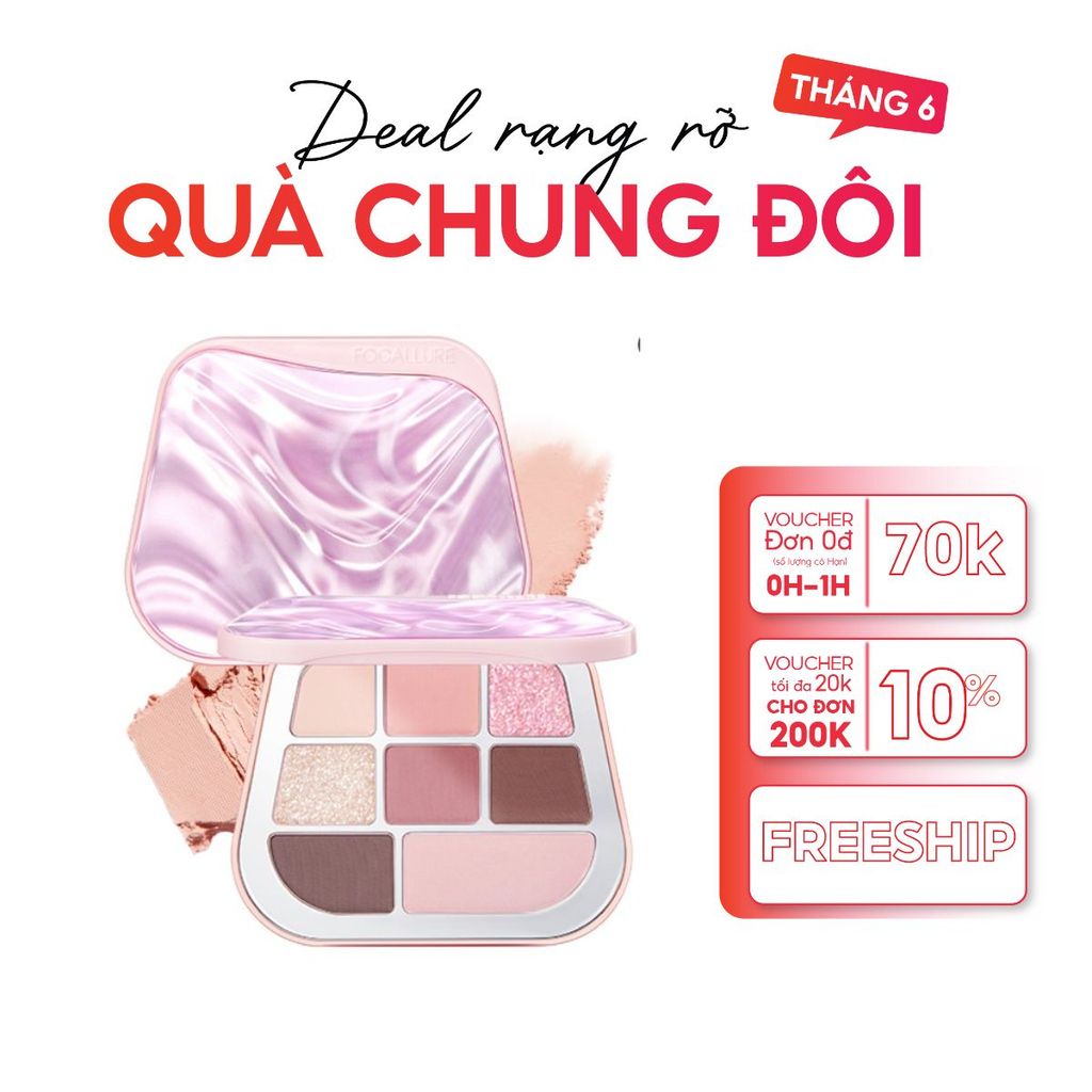 {MUA 2 GIẢM 12%]Bảng Phấn Mắt FOCALLURE Chính Hãng 8 màu– Nhũ Ánh, Mịn Mượt, Giữ Màu Suốt Ngày