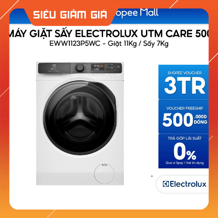 Máy Giặt Lồng Ngang Electrolux 11kg Inverter Giặt 7kg Sấy - Chính Hãng