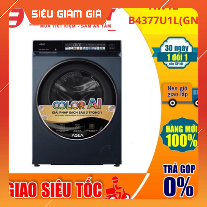 Máy Giặt Aqua Inverter 12kg Tương Tác Nhiệt Điện Không Xả Nước Giặt