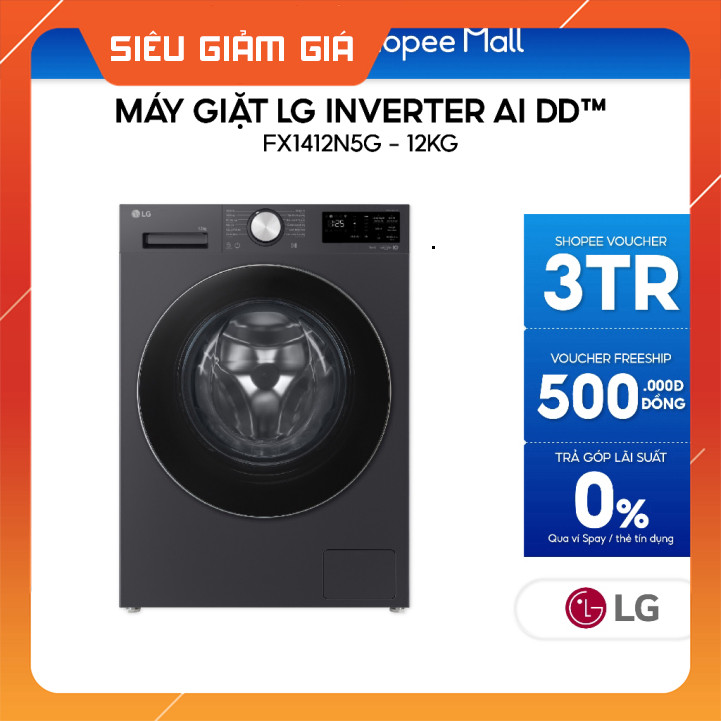 Máy Giặt Lồng Ngang AI DD 12kg Inverter Chính Hãng LG