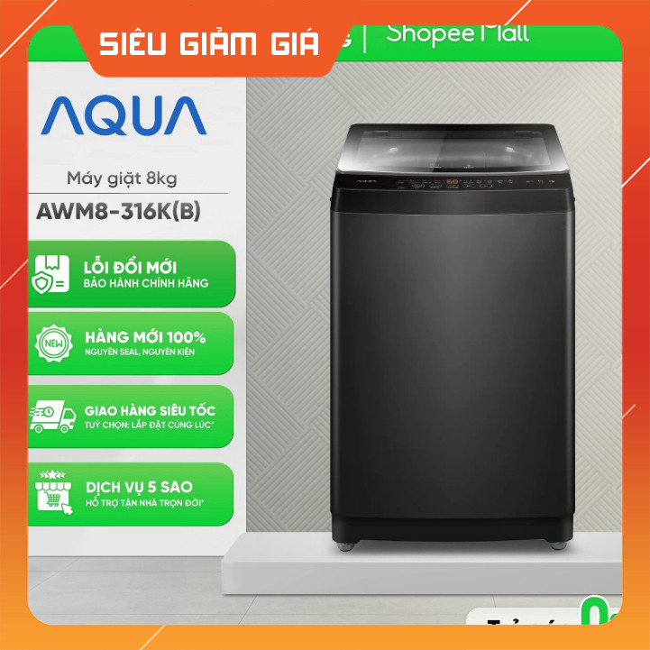 Máy Giặt Aqua 8kg Toàn Quốc AWM8-316K(B)