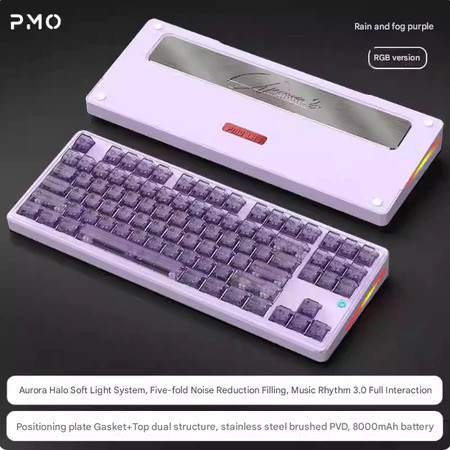 (sẵn tùy màu) Bàn Phím Cơ Nhôm CNC TKL - PMO 80 Aurora - RGB 3 Mode - Hotswap