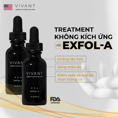 Tinh chất Vivant Exfol A 7ml-30ml Giảm mụn tái tạo da chuyên sâu