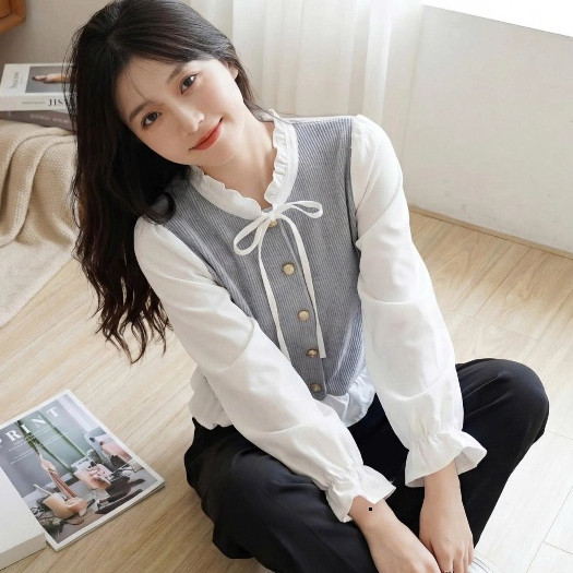 Áo Sơ Mi Nữ Cổ Bèo Thắt Nơ Xinh Xắn Kiểu Dáng Trẻ Trung Đủ Size Từ 40 Đến 75kg Mẹ Sam 24h - H.81 | BigBuy360 - bigbuy360.vn