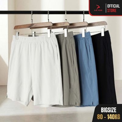 Quần Short Thun Nỉ Bigsize Nam AKYOO 80-140kg, Dày Dặn Không Xù, Không Bai Nhão- SN CHUN DEN,XAM,XANH,NAU
