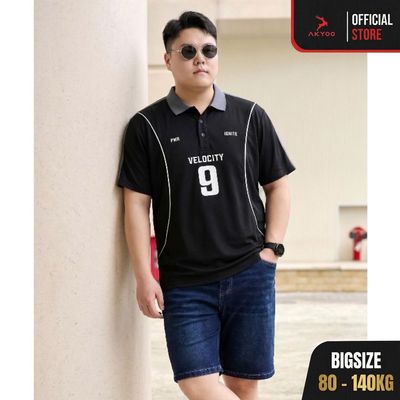 Áo Polo Nam Bigsize 80-140kg AKYOO - Chất Cotton Cao Cấp Thấm Hút Tốt - PL CO XAM
