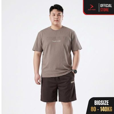 Áo Thun Nam Bigsize 80-140kg AKYOO Cao Cấp, Chất Liệu Cotton Co Giãn, Thoáng Mát - AT NAU HT