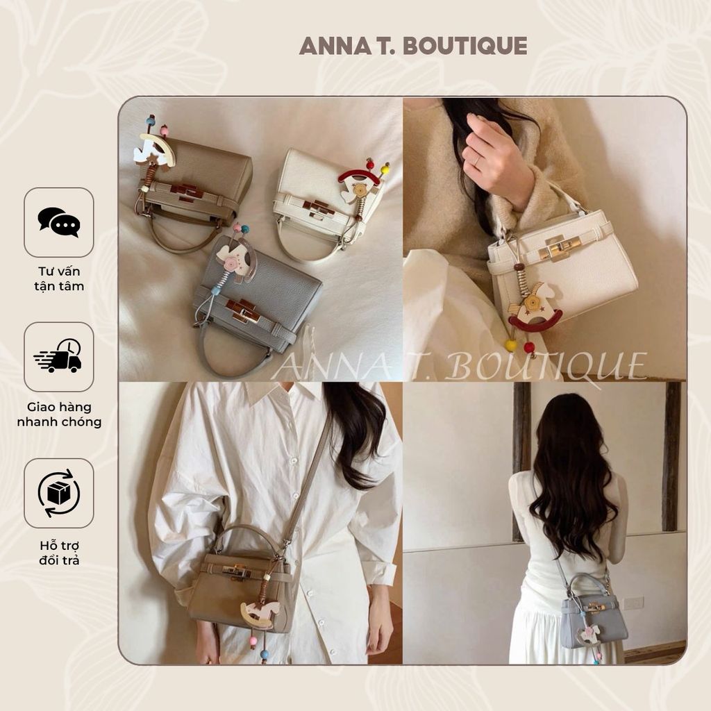 ANNA T. BOUTIQUE - Túi Chio size 19 kèm charm ngựa 3 màu
