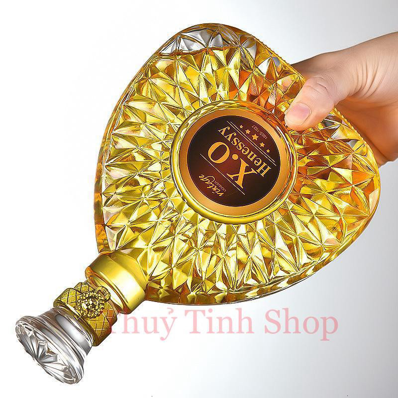 Chai thuỷ tinh BlingBox -  [ CÓ TEM ] Combo 4 chai, bình thuỷ tinh đựng rượu XO ( XO kh-XO VV-XO 750