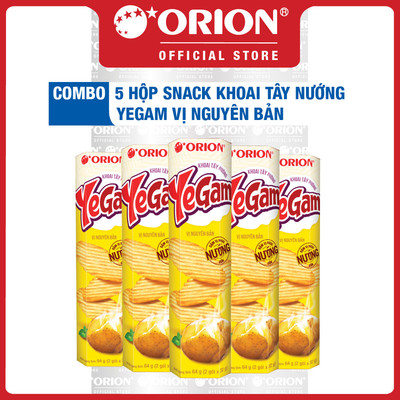 [LIVESTREAM] COMBO 5 Hộp Bánh Snack Khoai Tây Nướng Yegam vị Nguyên Bản (64G/Hộp)