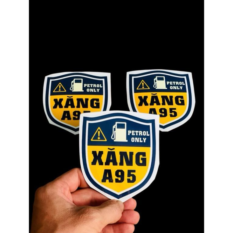 Nhãn Dán Tem decal dán trên Nắp Bình Xăng, Bình Dầu, Xăng A95, Cảnh Báo khi đổ xăng