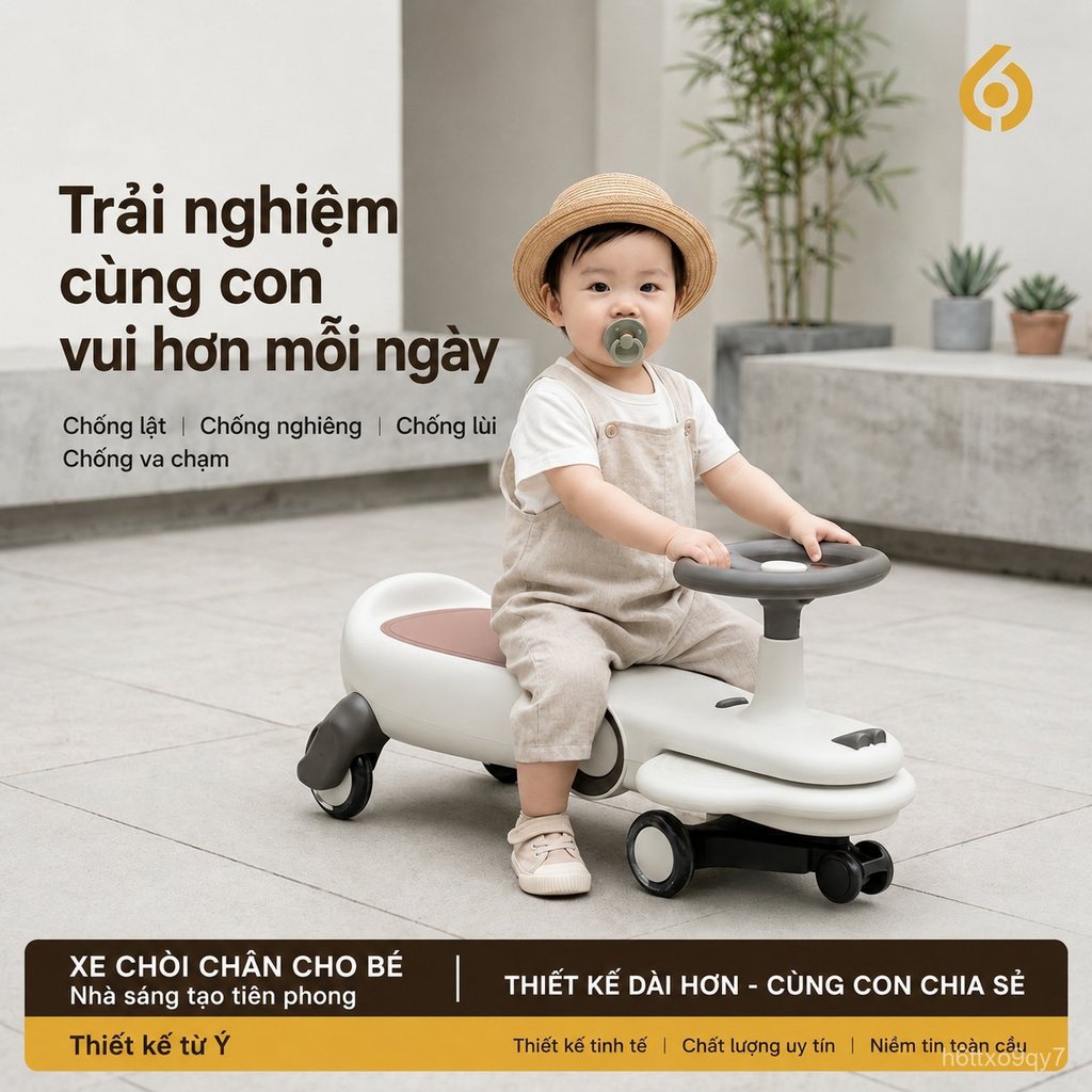 lecoco Xe đồ chơi Leka Twist Car Silent Rocking Car dành cho trẻ em trai và gái1-3Xe ô tô chống lật 