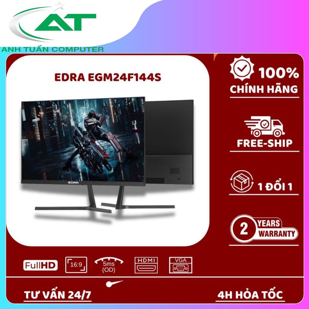 Màn hình Gaming EDRA EGM24F144S 24 inch FullHD 144Hz. Hàng chính hãng - Bảo hành 24 tháng