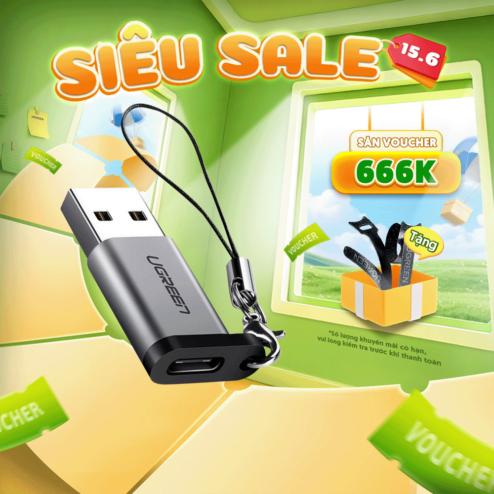 Đầu chuyển đổi USB-C sang USB 3.0 UGREEN US204 US276|Hỗ trợ tốc độ 200MB/s | Kích thước gọn nhẹ|Bảo Hành18 Tháng 1 Đổi 1