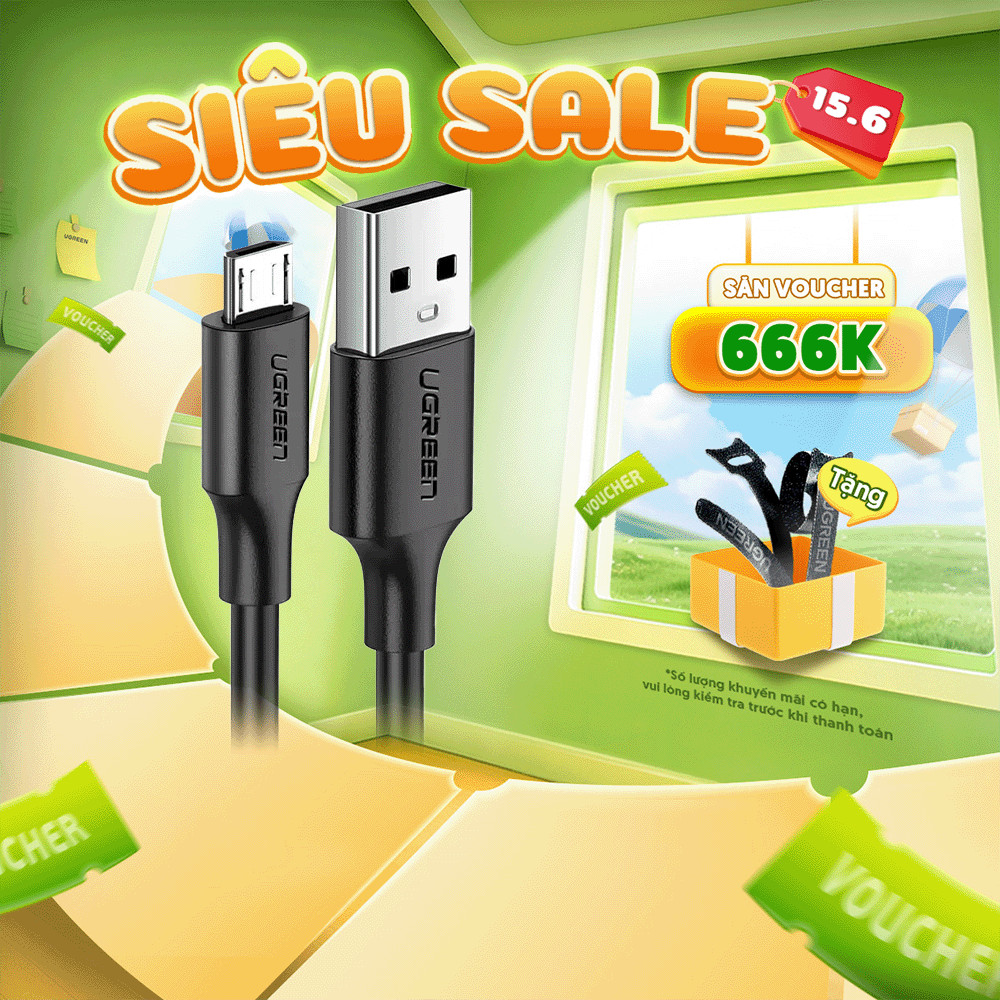 Cáp sạc USB 2.0 A sang Micro Ugreen US289 | Sạc nhanh | Tốc độ truyền 480Mbps | Bảo Hành 1 đổi 1 18 Tháng | 60134 60135