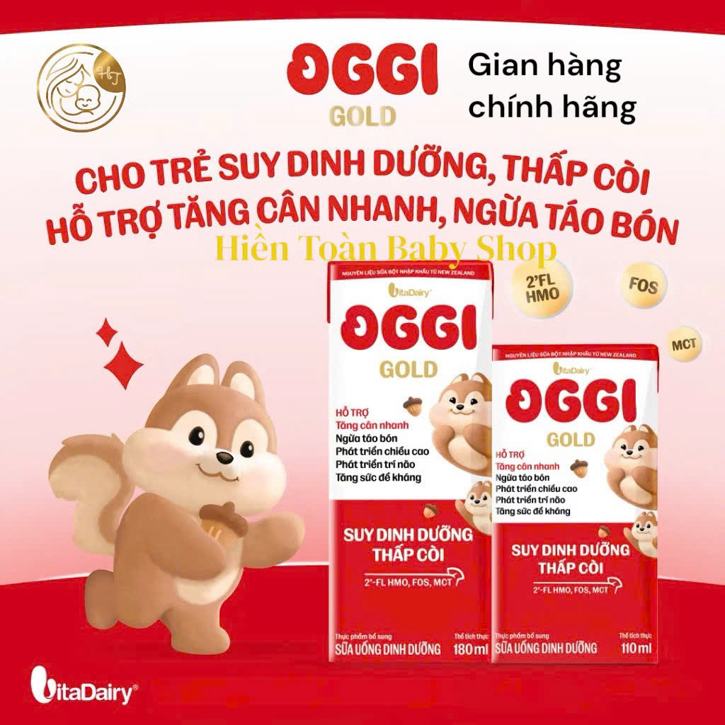 Sữa Oggi Gold, vani Pha Sẵn Thùng 48 Hộp x 110 ml, 180ml [Date mới] ( Dòng oggi gold không thẻ )