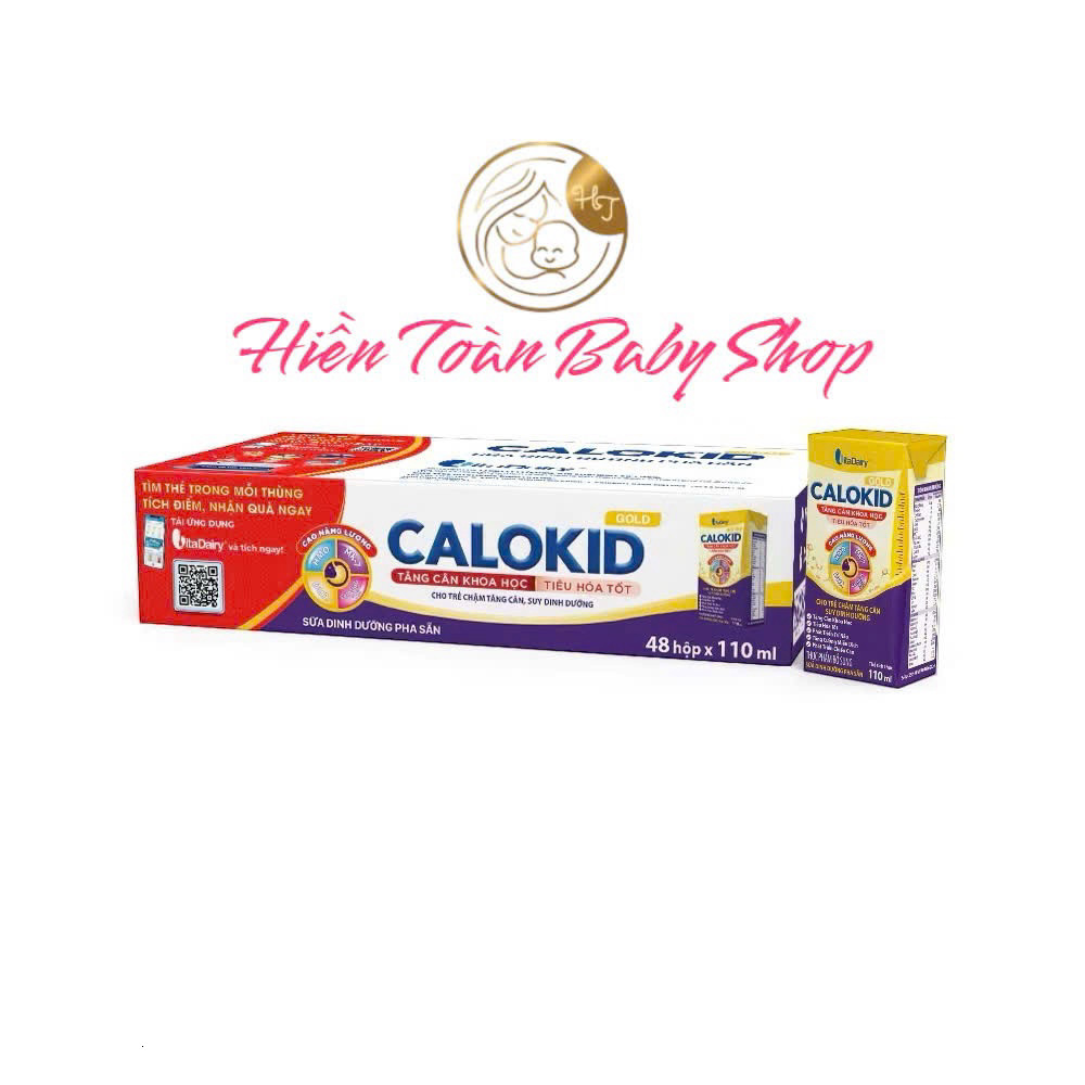 [VITADAIRY] Thùng 48 Hộp Sữa Pha Sẵn CALOKID GOLD 110ml [TICH ĐIỂM TẶNG QUÀ]