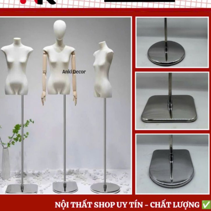 Manocanh ngực lép, manocanh nửa người lép, canh nửa người không tay chân bạc dày