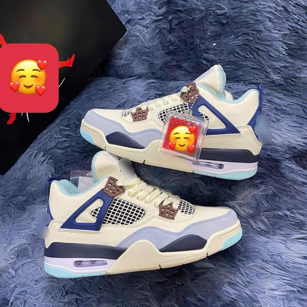 Giày Thể Thao JD4 Retro Mlilitary Blue, Giày JD4 Màu Xanh Kem
