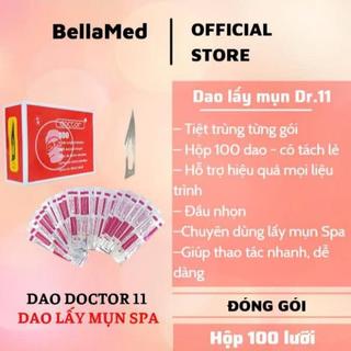 Dao nặn mụn doctor 11 đầu nhọn - chuyên dùng cho Spa, cơ sở lấy mụn (Hộp 100 lưỡi - có bán lẻ nửa hộp)